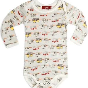 Milkbarn Kids Long Sleeve Bodysuit Campers